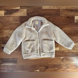 C&C California Tan Oversized Sherpa Zip Jacket size Large